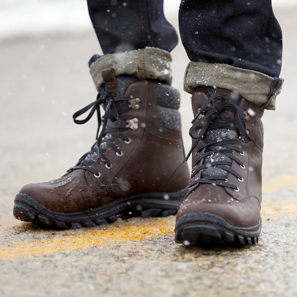 Botas de Nieve Timberland Hombre Chillberg Mid Waterproof Marrones Oscuro - Chile DJG-149568